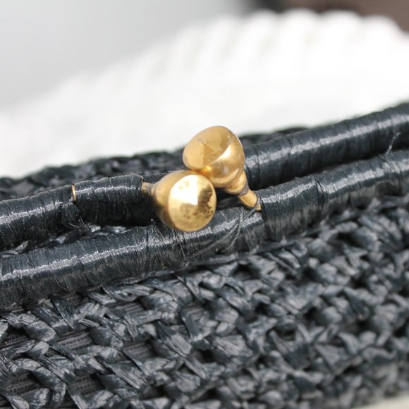 Vintage Black Straw Clutch - Picture 3 of 5